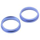 For iPhone 16 2pcs/set Rear Camera Glass Lens Metal Outside Protector Hoop Ring (Blue) - 3