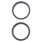 For iPhone 16 Plus 2pcs/set Rear Camera Glass Lens Metal Outside Protector Hoop Ring (Black) - 1