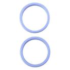 For iPhone 16 Plus 2pcs/set Rear Camera Glass Lens Metal Outside Protector Hoop Ring (Blue) - 1