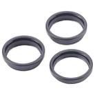 For iPhone 16 Pro Max 3pcs/set Rear Camera Glass Lens Metal Outside Protector Hoop Ring (Black) - 2