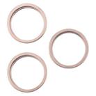 For iPhone 16 Pro Max 3pcs/set Rear Camera Glass Lens Metal Outside Protector Hoop Ring (Gold) - 1