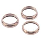 For iPhone 16 Pro Max 3pcs/set Rear Camera Glass Lens Metal Outside Protector Hoop Ring (Gold) - 3