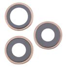 For iPhone 16 Pro Max 3pcs/Set Camera Lens Cover (Gold) - 1