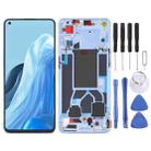 Original LCD Screen For OPPO Reno7 Pro 5G Digitizer Full Assembly with Frame (Blue) - 1