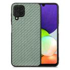 For Samsung Galaxy A22 4G Carbon Fiber Texture Leather Back Cover Phone Case(Green) - 1