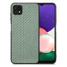 For Samsung Galaxy A22 5G Carbon Fiber Texture Leather Back Cover Phone Case(Green) - 1