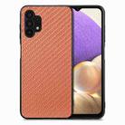 For Samsung Galaxy A32 5G Carbon Fiber Texture Leather Back Cover Phone Case(Brown) - 1