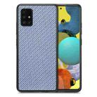 For Samsung Galaxy A51 5G Carbon Fiber Texture Leather Back Cover Phone Case(Blue) - 1