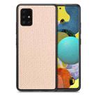 For Samsung Galaxy A51 5G Carbon Fiber Texture Leather Back Cover Phone Case(Khaki) - 1