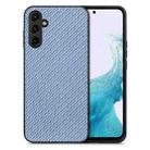 For Samsung Galaxy A54 5G Carbon Fiber Texture Leather Back Cover Phone Case(Blue) - 1