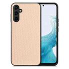 For Samsung Galaxy A54 5G Carbon Fiber Texture Leather Back Cover Phone Case(Khaki) - 1