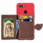 Leaf Buckle Litchi Texture Card Holder PU + TPU Case for OPPO F9, with Card Slot & Holder & Wallet & Photo Frame - 1