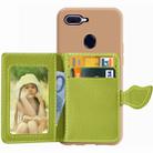 Leaf Buckle Litchi Texture Card Holder PU + TPU Case for OPPO F9, with Card Slot & Holder & Wallet & Photo Frame - 1