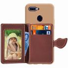 Leaf Buckle Litchi Texture Card Holder PU + TPU Case for OPPO F9, with Card Slot & Holder & Wallet & Photo Frame - 1