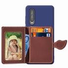 Leaf Buckle Litchi Texture Card Holder PU + TPU Case for Huawei P30, with Card Slot & Holder & Wallet & Photo Frame(Blue) - 1