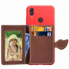 Leaf Buckle Litchi Texture Card Holder PU + TPU Case for Xiaomi Redmi Note 7, with Card Slot & Holder & Wallet & Photo Frame(Red) - 1