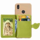 Leaf Buckle Litchi Texture Card Holder PU + TPU Case for Xiaomi Redmi Note 7, with Card Slot & Holder & Wallet & Photo Frame(Green) - 1