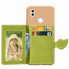 Leaf Buckle Litchi Texture Card Holder PU + TPU Case for Huawei Honor 10 Lite / P Smart 2019, with Card Slot & Holder & Wallet & Photo Frame(Green) - 1