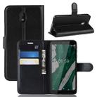 Litchi  Texture Horizontal Flip PU Leather Case for Nokia 1 Plus, with with Card Slot & Holder & Wallet(Black) - 1