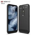 Brushed Texture Carbon Fiber TPU Case for Nokia 4.2(Black) - 1