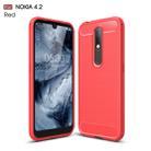 Brushed Texture Carbon Fiber TPU Case for Nokia 4.2(Red) - 1