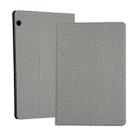 For Huawei T5 10.1 inch Cloth Horizontal Left And Right Open Bracket Solid Color Protective Shell TPU Bottom Shell(Gray) - 1