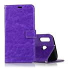 Crazy Horse Texture Horizontal Flip Leather Case with Holder & Card Slots & Wallet & Photo Frame for Galaxy  A40(Purple) - 1