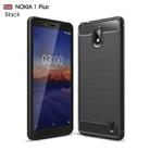 Brushed Texture Carbon Fiber TPU Case for Nokia 1 Plus(Black) - 1