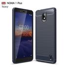 Brushed Texture Carbon Fiber TPU Case for Nokia 1 Plus(Navy Blue) - 1