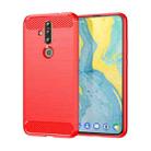 Brushed Texture Carbon Fiber TPU Case for Nokia 6.2 / X71(Red) - 1