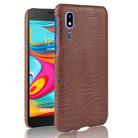 Crocodile Texture Shockproof PC + PU Case for Galaxy A2 Core(Brown) - 1