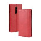 Magnetic Buckle Retro Crazy Horse Texture Horizontal Flip Leather Case for OnePlus 7 Pro, with Holder & Card Slots & Photo Frame(red) - 1