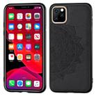 Embossed Mandala pattern PC + TPU + Fabric Phone Case for iPhone 11 Pro , with Lanyard & Magnetic(Black) - 1