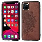 Embossed Mandala pattern PC + TPU + Fabric Phone Case for iPhone 11 Pro , with Lanyard & Magnetic(Brown) - 1