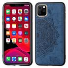 Embossed Mandala pattern PC + TPU + Fabric Phone Case for iPhone 11 Pro , with Lanyard & Magnetic(Blue) - 1