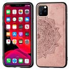 Embossed Mandala pattern PC + TPU + Fabric Phone Case for iPhone 11 Pro , with Lanyard & Magnetic(Rose Gold) - 1