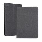 iPad Mini 1 / Mini 2 / Mini 3 Fabric Texture Horizontal Left and Right Open Solid Leather Case with Sleep Belt Bracket(Black) - 1