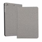 iPad Mini 1 / Mini 2 / Mini 3 Fabric Texture Horizontal Left and Right Open Solid Leather Case with Sleep Belt Bracket(Gray) - 1