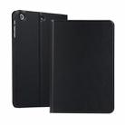 left and right solid color elastic leather case for iPad Mini 1 / Mini 2 / Mini 3  with stand with sleep function, TPU soft shell bottom case(Black) - 1