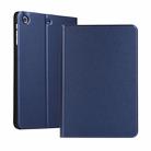 left and right solid color elastic leather case for iPad Mini 1 / Mini 2 / Mini 3  with stand with sleep function, TPU soft shell bottom case(Drak blue) - 1