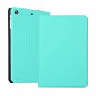 left and right solid color elastic leather case for iPad Mini 1 / Mini 2 / Mini 3  with stand with sleep function, TPU soft shell bottom case(Green) - 1