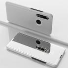 Electroplating Mirror Horizontal Flip Leather Case for Galaxy A60, with Holder(Silver) - 1