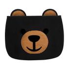 Cute Bear Embroidered Horizontal Flipped Leather Sleeve for iPad Air & iPad Air 2 & iPad Pro 9.7 & iPad 9.7 (2017) & iPad 9.7 (2018), with Bracket-Dormancy(Black) - 1