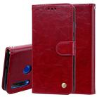 Business Style Oil Wax Texture Horizontal Flip Leather Case for Huawei Honor 10i, with Holder & Card Slots & Wallet(Red) - 1