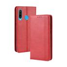 Magnetic Buckle Retro Crazy Horse Texture Horizontal Flip Leather Case for Huawei Honor 10i / 20i  , with Holder & Card Slots & Photo Frame(Red) - 1