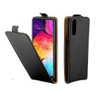 Business Style Vertical Flip TPU Leather Case  with Card Slot for Samsung Galaxy A50(black) - 1