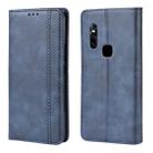 Magnetic Buckle Retro Crazy Horse Texture Horizontal Flip Leather Case for Vivo V15, with Holder & Card Slots & Photo Frame(Blue) - 1