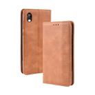 Magnetic Buckle Retro Crazy Horse Texture Horizontal Flip Leather Case for Huawei Y5 (2019), with Holder & Card Slots & Photo Frame(Brown) - 1