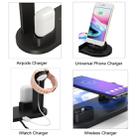 HQ-UD15 5 in 1 8 Pin + Micro USB + USB-C / Type-C Interfaces + 8 Pin Earphone Charging Interface + Wireless Charging Charger Base with Watch Stand (Black) - 3