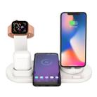 HQ-UD15 5 in 1 8 Pin + Micro USB + USB-C / Type-C Interfaces + 8 Pin Earphone Charging Interface + Wireless Charging Charger Base with Watch Stand (White) - 1